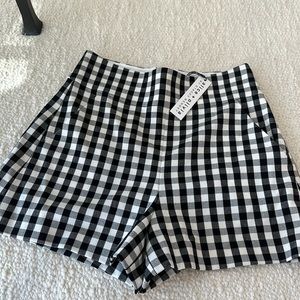 Alice + Olivia Black and White Checkered Women Shorts